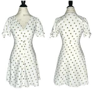 Gap | Women | Floral Tie Sleeve Spring Button Up Mini Dress